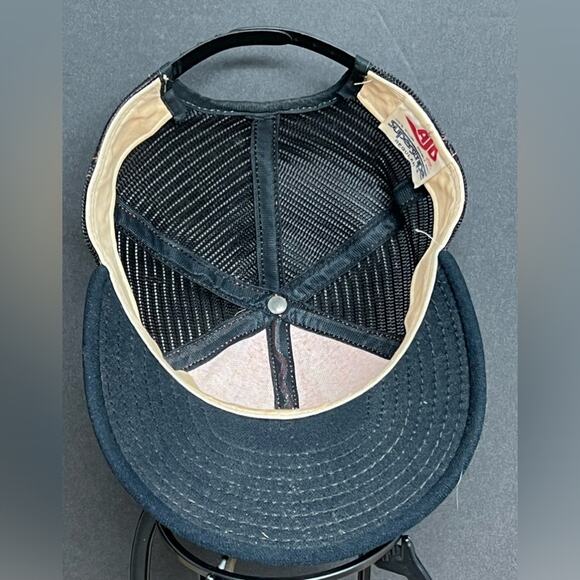 Vintage 80s Princeton Tigers NCAA Blue Snapback Hat AJD SuperStripe - Picture 5 of 6